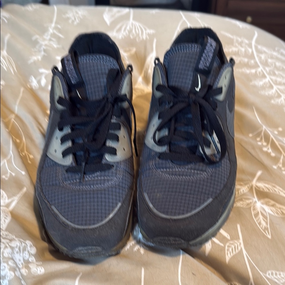 Nike Blue and Black Sneakers with Mesh Upper